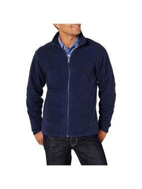 Mens Full Zip Fleece Jacket Big Tall Warm Lightweight Outdoor Pullover Coat